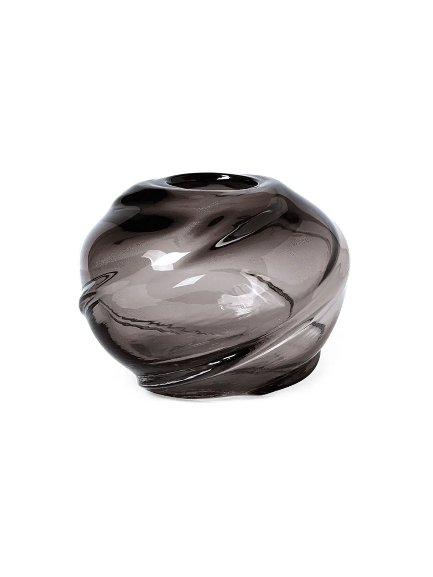 FERM LIVING | Vase Water Swirl 16cm Rund | grau